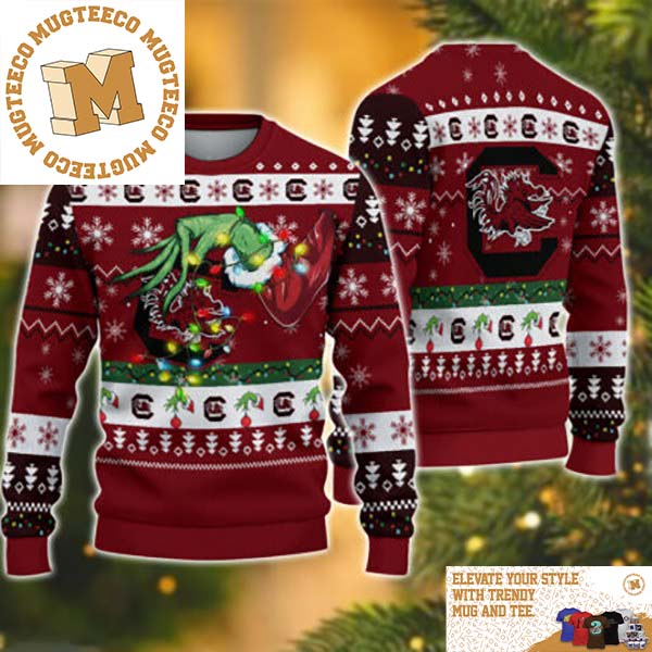 Grinch Stole South Carolina Gamecocks NCAA Funny Xmas 2023 Gift For Holiday Ugly Christmas Sweater Grinch Stole South Carolina Gamecocks NCAA Funny Xmas 2023 Gift For Holiday Ugly Christmas Sweater