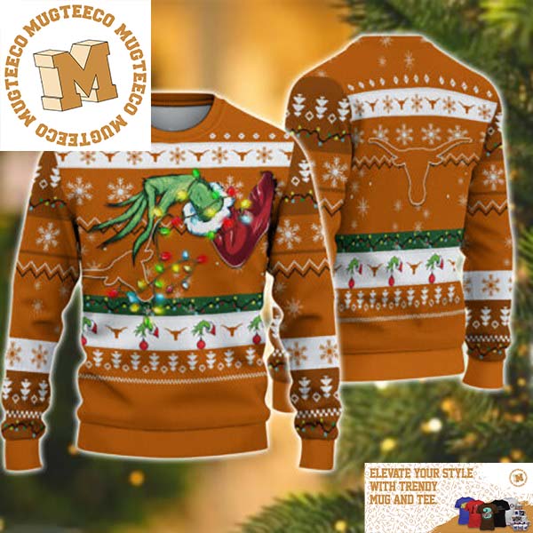 Grinch Stole Texas Longhorns NCAA Funny Xmas 2023 Gift For Holiday Ugly Christmas Sweater Grinch Stole Texas Longhorns NCAA Funny Xmas 2023 Gift For Holiday Ugly Christmas Sweater