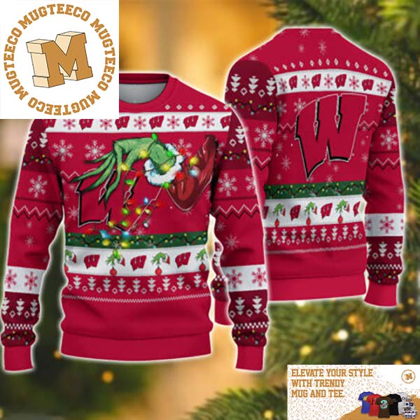 Grinch Stole Wisconsin Badgers NCAA Funny Xmas 2023 Gift For Holiday Ugly Christmas Sweater Grinch Stole Wisconsin Badgers NCAA Funny Xmas 2023 Gift For Holiday Ugly Christmas Sweater