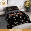 Gucci Big White Loo With Navy And Red Vintage Web In Beige Monogram Background Bedding Set Queen