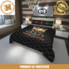Gucci Golden Logo With Moon Star Pattern In Black Background Bedding Set Queen