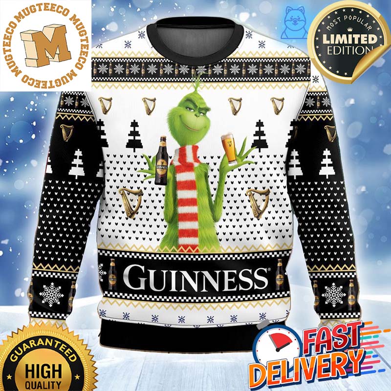 Guinness Beer Grinch Funny Ugly Christmas Sweater 2023 Holiday Gift For Beer Lovers Guinness Beer Grinch Funny Ugly Christmas Sweater 2023 Holiday Gift For Beer Lovers