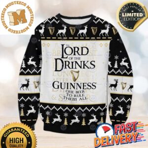 Guinness The Lord Of The Drinks On Beer To Rule Them All Lord Of The Rings Funny Ugly Christmas Sweater