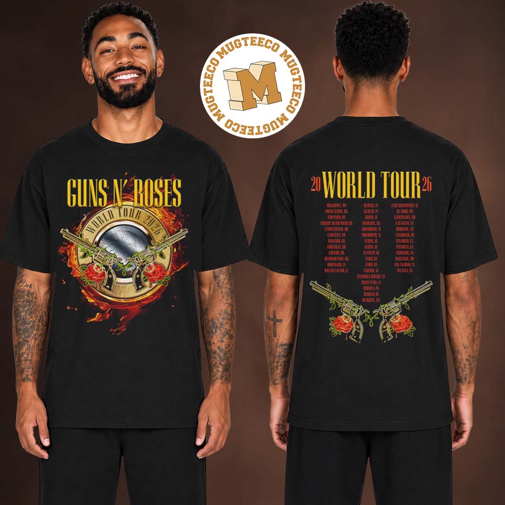 Gun N Roses World Tour 2026 Admat Two Sided Unisex T Shirt Gun N Roses World Tour 2026 Admat Two Sided Unisex T Shirt