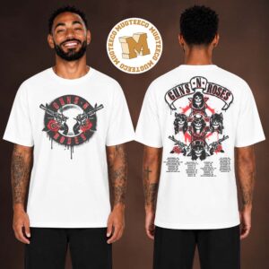 Gun N Roses World Tour 2026 Spray Painted White Two Sided Unisex T Shirt