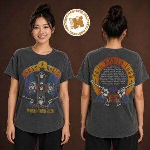 Gun N Roses World Tour 2026 Women’s Charcoal Two Sided Unisex T Shirt