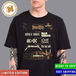 Guns N Roses AC DC Ozzy Metallica Iron Maiden Tool Power Trip Festival Oct 6-8 Unisex T-Shirt