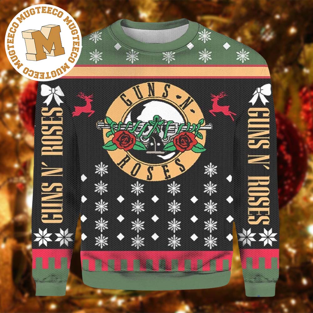 Guns N Roses Big Guns Rock Heavy Metal 2023 Holiday Ugly Christmas Sweater Guns N Roses Big Guns Rock Heavy Metal 2023 Holiday Ugly Christmas Sweater