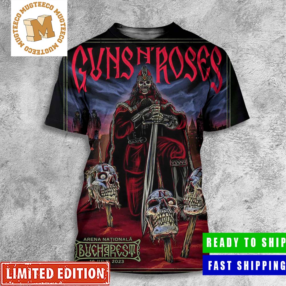 Guns N Roses Bucharest Event Show 16 July 2023 Poster All Over Print Shirt Guns N Roses Bucharest Event Show 16 July 2023 Poster All Over Print Shirt