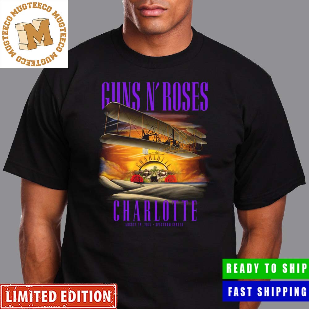 Guns N Roses Charlotte August 29th 2023 At Spectrum Center North America Tour 2023 Air Plane Unisex T-Shirt Guns N Roses Charlotte August 29th 2023 At Spectrum Center North America Tour 2023 Air Plane Unisex T-Shirt