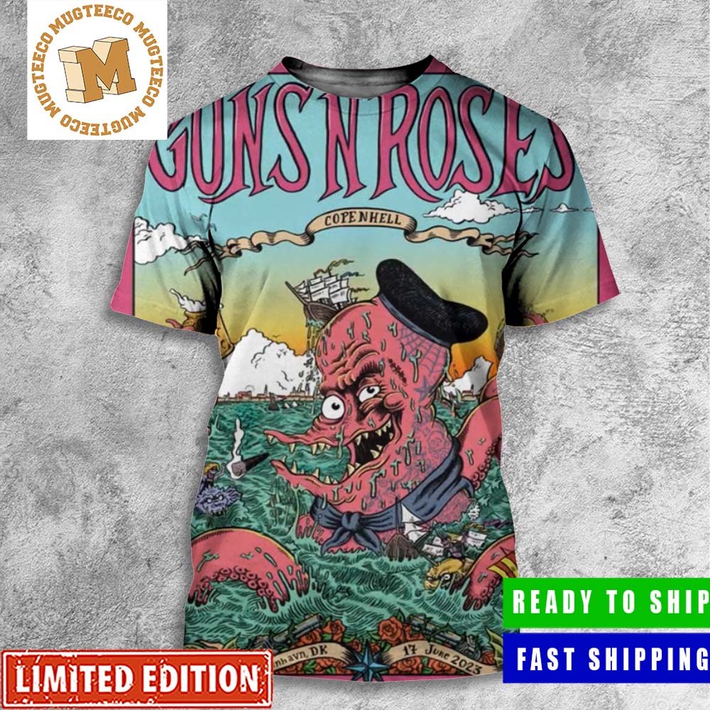 Guns N Roses Copenhagen World Tour 17 June 2023 Copenhell Poster All Over Print Shirt Guns N Roses Copenhagen World Tour 17 June 2023 Copenhell Poster All Over Print Shirt
