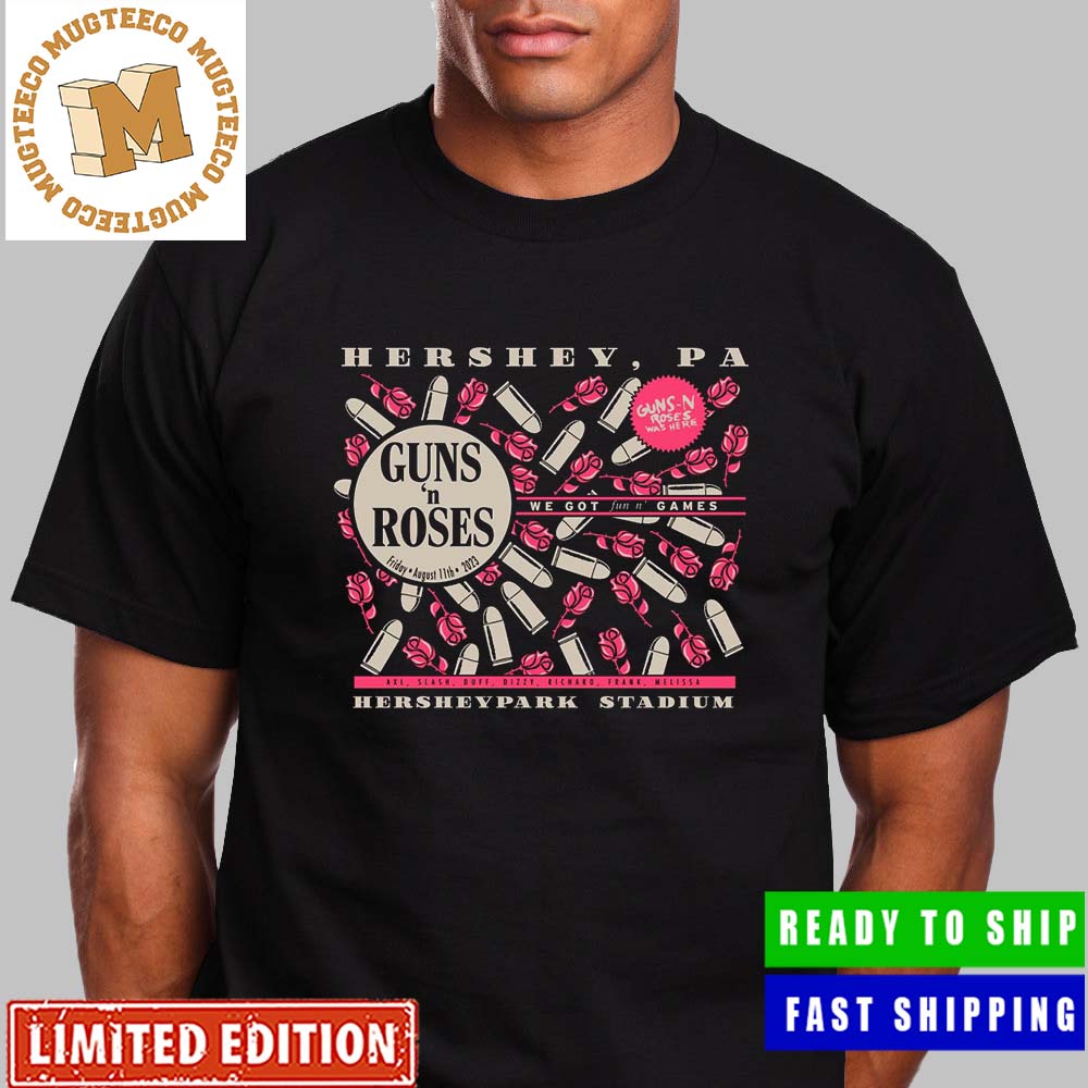 Guns N Roses Hershey PA Hersheypark Stadium August 11 2023 Unisex T-Shirt Guns N Roses Hershey PA Hersheypark Stadium August 11 2023 Unisex T-Shirt