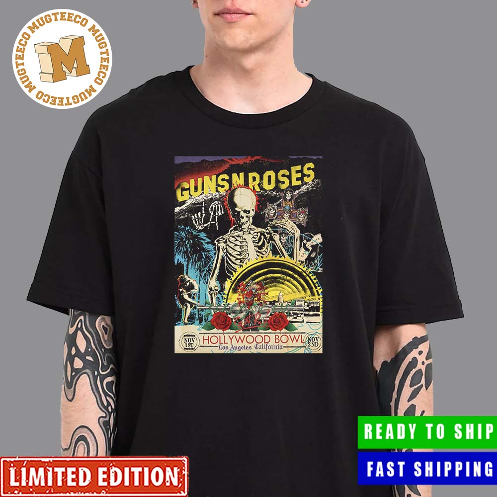 Guns N Roses Hollywood Bowl Los Angeles California Day 2 Nov 2nd 2023 Poster Essentials T-Shirt Guns N Roses Hollywood Bowl Los Angeles California Day 2 Nov 2nd 2023 Poster Essentials T-Shirt