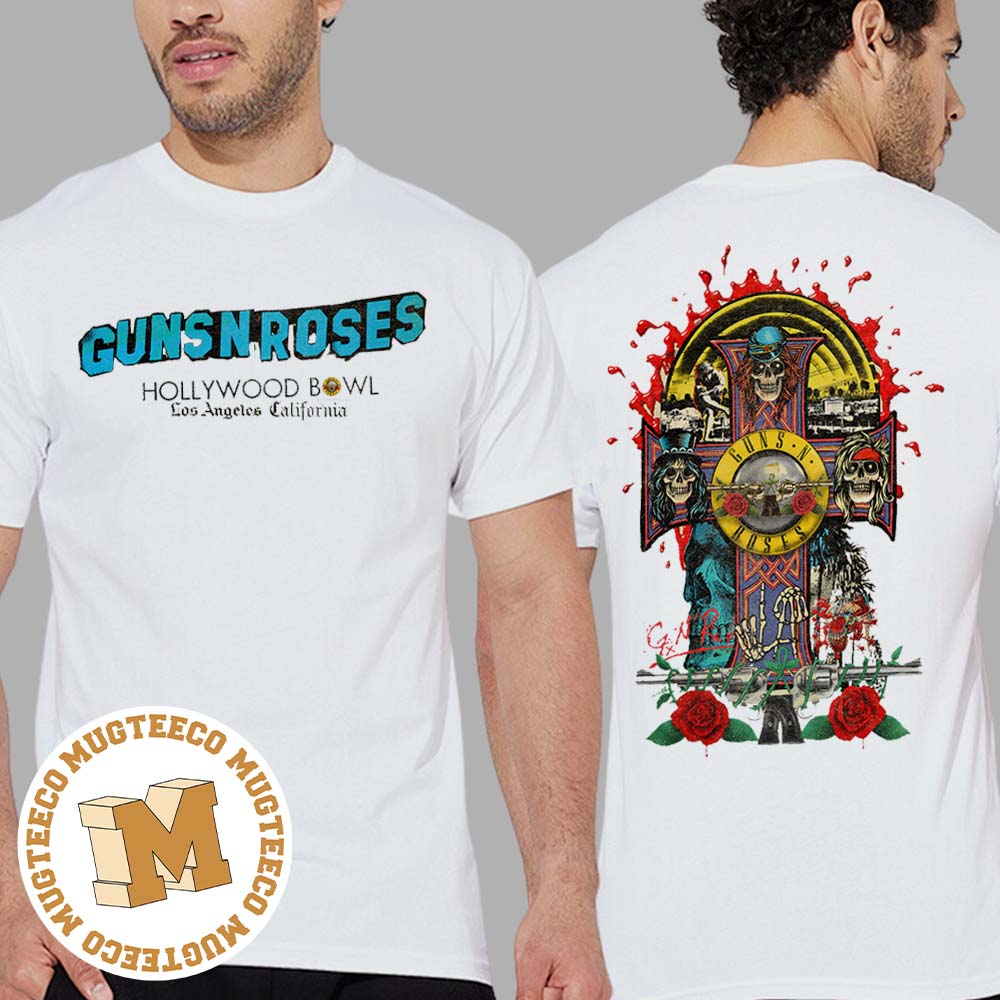 Guns N Roses Hollywood Bowl Los Angeles California November 1st And 2nd Two Sides Print Unisex T-Shirt Guns N Roses Hollywood Bowl Los Angeles California November 1st And 2nd Two Sides Print Unisex T-Shirt