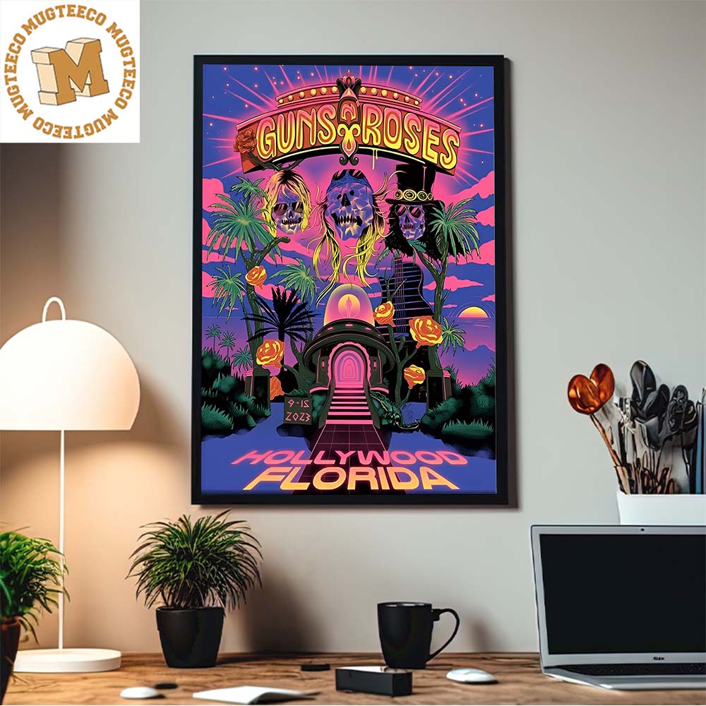 Guns N Roses Hollywood Florida North America Tour 2023 Sep 15 Home Decor Poster Canvas Guns N Roses Hollywood Florida North America Tour 2023 Sep 15 Home Decor Poster Canvas