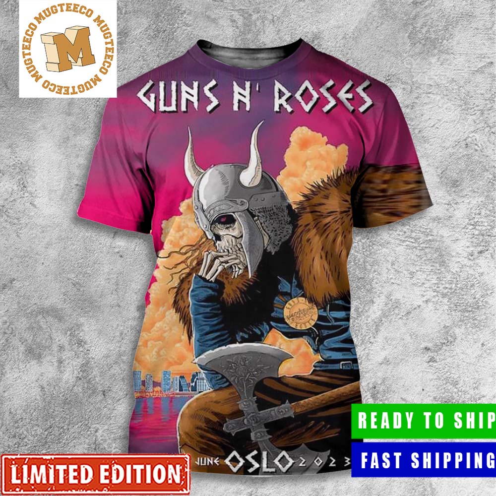 Guns N Roses June 21 2023 Oslo NO Event Poster All Over Print Shirt Guns N Roses June 21 2023 Oslo NO Event Poster All Over Print Shirt