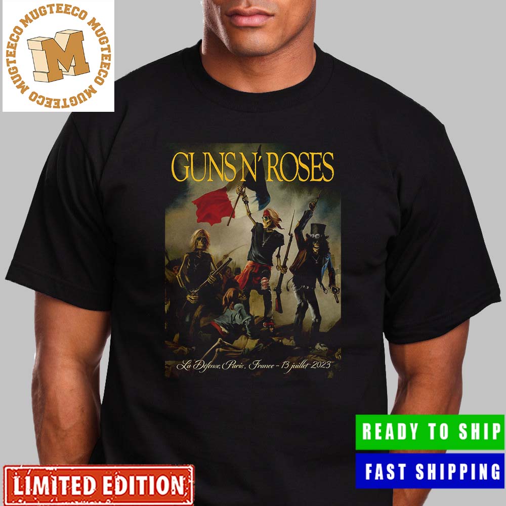Guns N Roses La Defense Paris France 13 Juillet 2023 Summer Tour Poster Vintage T-Shirt Guns N Roses La Defense Paris France 13 Juillet 2023 Summer Tour Poster Vintage T-Shirt