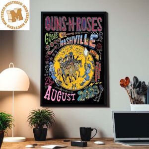 Guns N Roses North America 2023 Tour Nashville TN Geodis Park 26th August 2023 Decor Poster Canvas