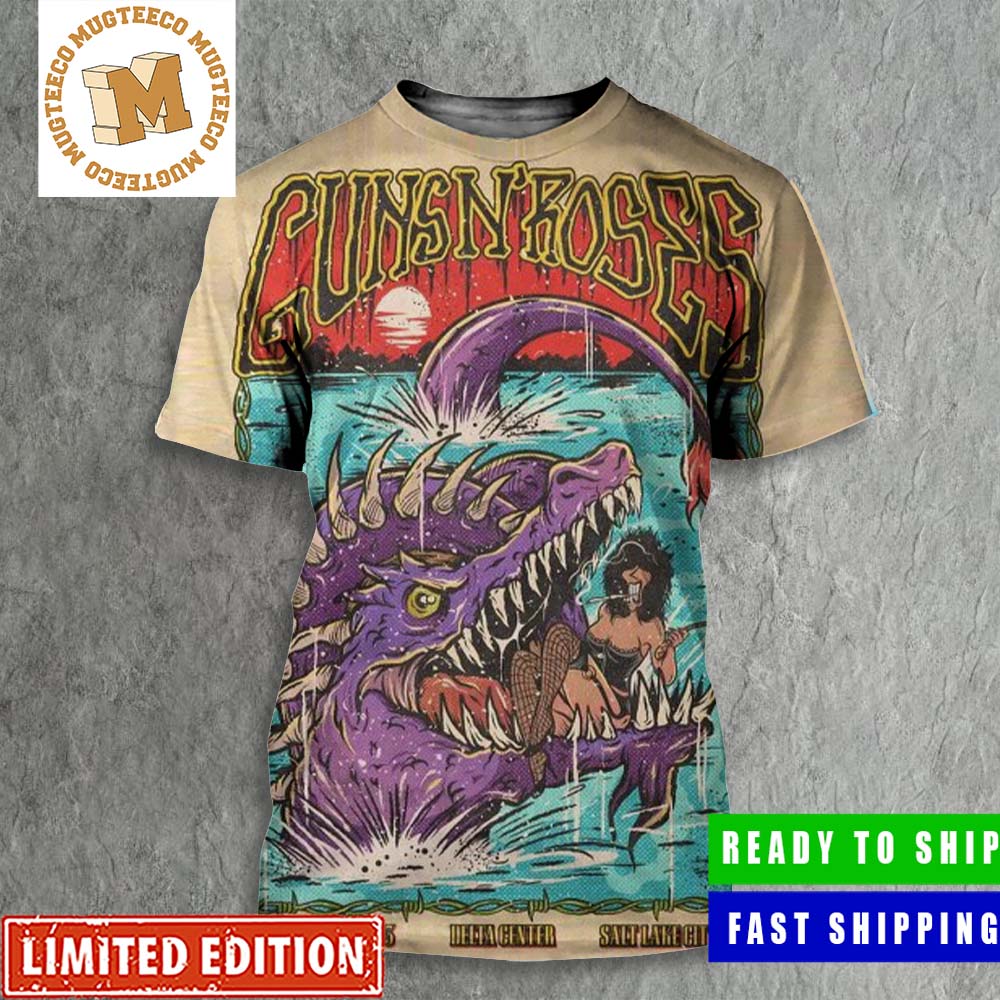 Guns N Roses North America Tour 2023 Salt Lake City UT At Delta Center in October 24 2023 Poster All Over Print Shirt Guns N Roses North America Tour 2023 Salt Lake City UT At Delta Center in October 24 2023 Poster All Over Print Shirt
