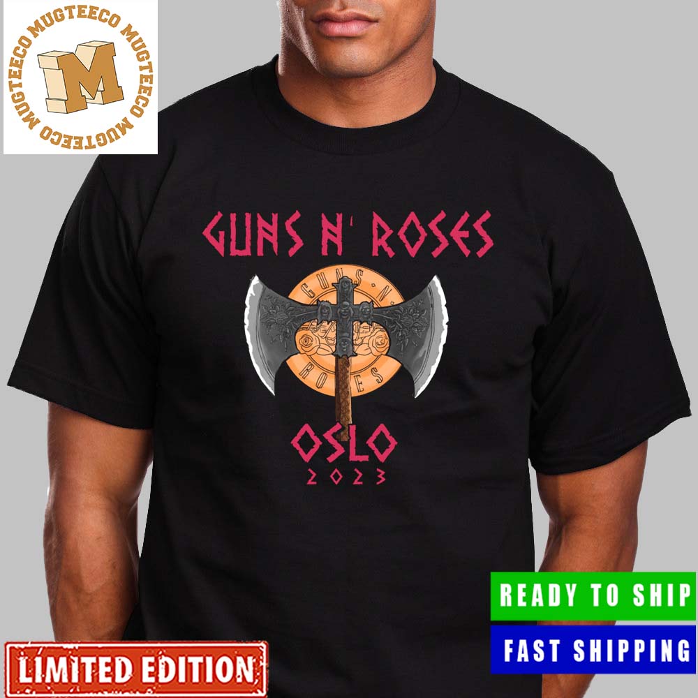 Guns N Roses Oslo Event 2023 Vikings Axe Unisex T-Shirt Guns N Roses Oslo Event 2023 Vikings Axe Unisex T-Shirt