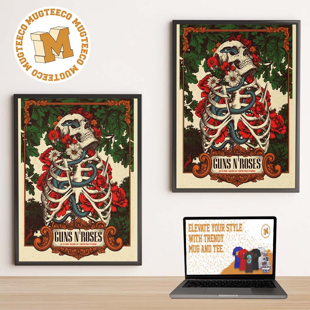 Guns N Roses Raleigh NC Event Poster At Carter Finley Stadium On July 23 2026 Home Decor Poster Canvas Guns N Roses Raleigh NC Event Poster At Carter Finley Stadium On July 23 2026 Home Decor Poster Canvas