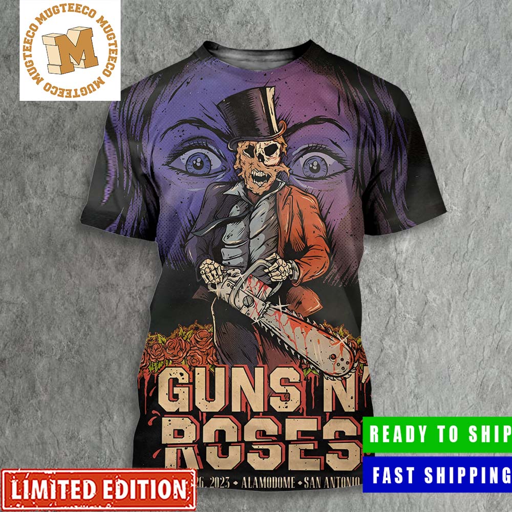 Guns N Roses San Antonio Alamodome Sept 26 2023 Poster All Over Print Shirt Guns N Roses San Antonio Alamodome Sept 26 2023 Poster All Over Print Shirt