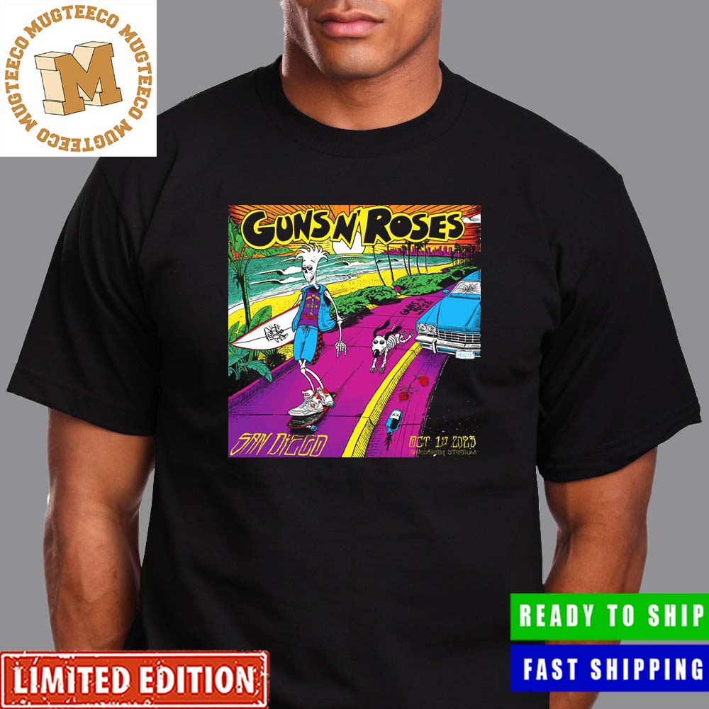 Guns N Roses San Diego Snapdragon Stadium Oct 1st 2023 Show Vintage T-Shirt Guns N Roses San Diego Snapdragon Stadium Oct 1st 2023 Show Vintage T-Shirt