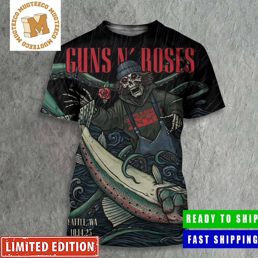 Guns N Roses Seattle Event Show October 14 2023 The Skeleton Poster All Over Print Shirt Guns N Roses Seattle Event Show October 14 2023 The Skeleton Poster All Over Print Shirt