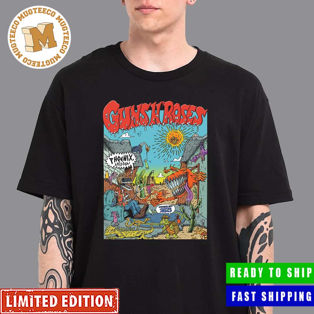 Guns N Roses Tonight In Phoenix Arizona Talking Stick Resort Amphitheatre October 11th 2023 Poster Unisex T-Shirt Guns N Roses Tonight In Phoenix Arizona Talking Stick Resort Amphitheatre October 11th 2023 Poster Unisex T-Shirt