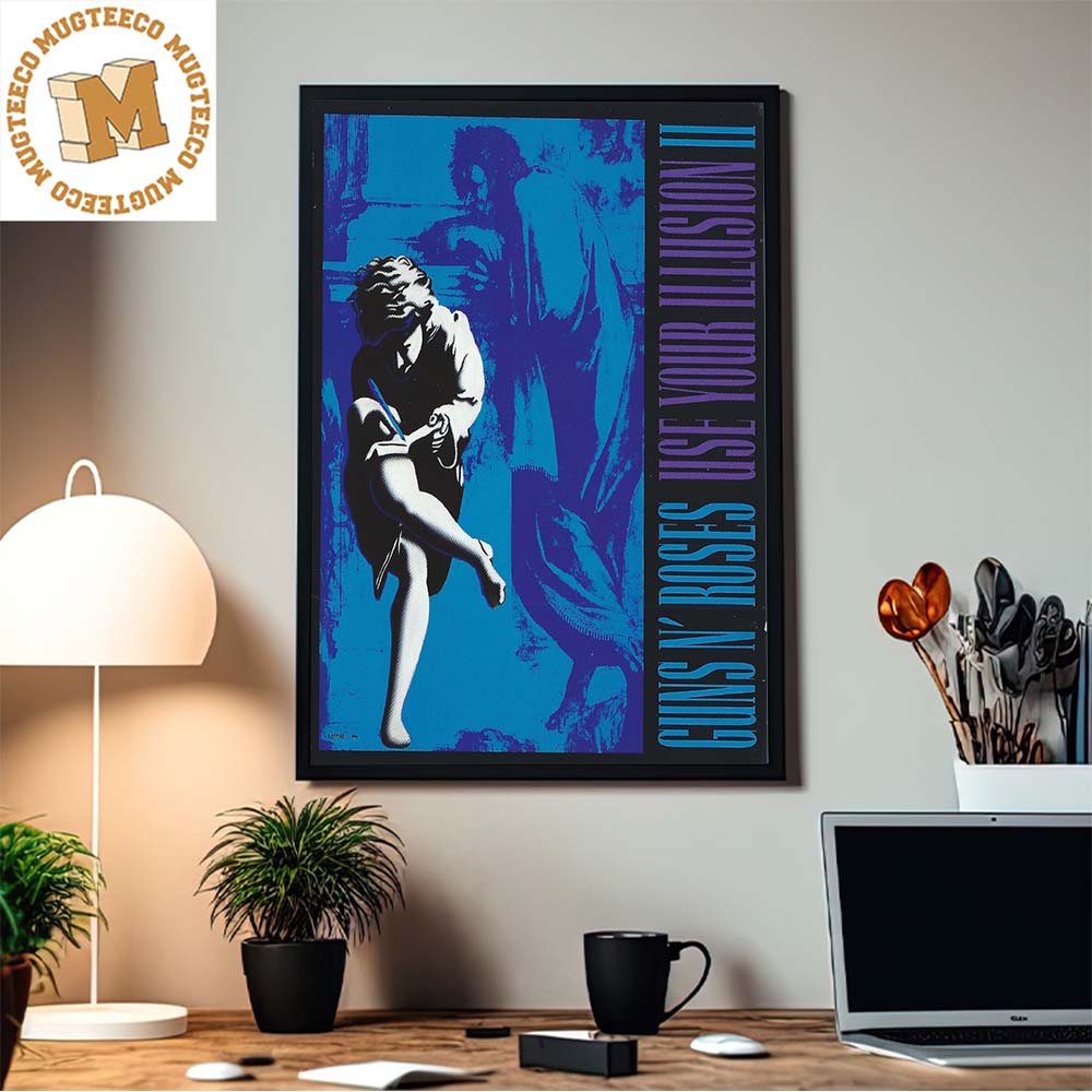 Guns N Roses Use Your Illusion II Anniversary Special 1991 2023 Black And Blue Home Decor Poster Canvas Guns N Roses Use Your Illusion II Anniversary Special 1991 2023 Black And Blue Home Decor Poster Canvas