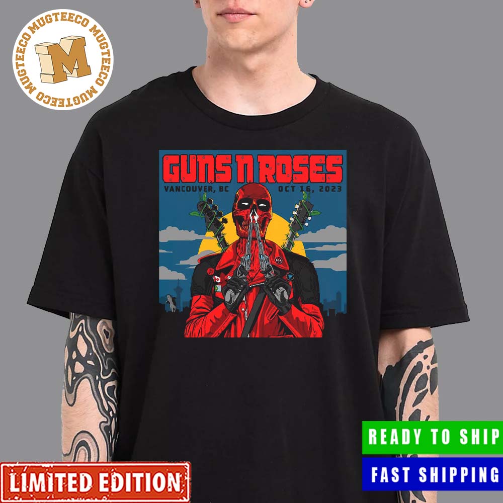 Guns N Roses Vancouver BC Show Oct 16th 2023 Deadpool Ryan Reynolds Style Unisex T-Shirt Guns N Roses Vancouver BC Show Oct 16th 2023 Deadpool Ryan Reynolds Style Unisex T-Shirt
