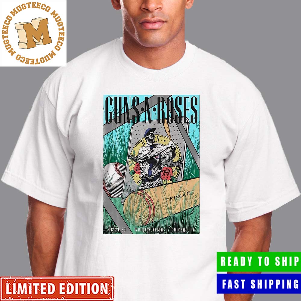 Guns N Roses at Wrigley Field Chicago Cubs August 24 2023 Perhaps Poster Vintage T-Shirt Guns N Roses at Wrigley Field Chicago Cubs August 24 2023 Perhaps Poster Vintage T-Shirt