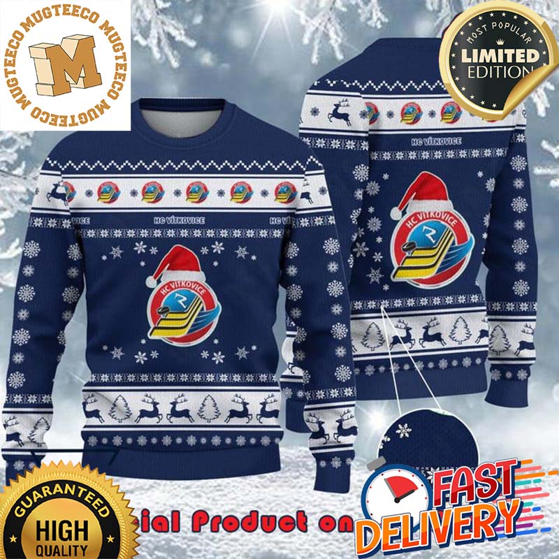 HC Vitkovice Ridera Santa Hat Ugly Christmas Sweater For Holiday 2023 Xmas Gifts HC Vitkovice Ridera Santa Hat Ugly Christmas Sweater For Holiday 2023 Xmas Gifts