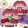 Harvard Crimson NCAA Grinch Funny Xmas 2023 Gift For Holiday Ugly Christmas Sweater
