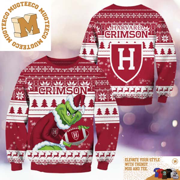Harvard Crimson NCAA Grinch Funny Xmas 2023 Gift For Holiday Ugly Christmas Sweater Harvard Crimson NCAA Grinch Funny Xmas 2023 Gift For Holiday Ugly Christmas Sweater