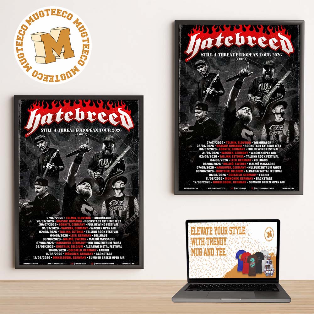 Hatebreed Still A Threat European Tour 2026 Part 2 Home Decor Poster Canvas Hatebreed Still A Threat European Tour 2026 Part 2 Home Decor Poster Canvas