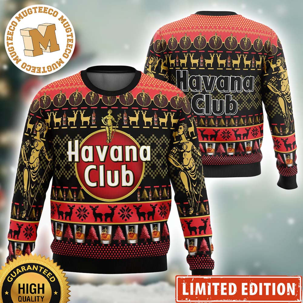 Havana Club 2023 Xmas Holiday Gift Custom Name Ugly Christmas Sweater Havana Club 2023 Xmas Holiday Gift Custom Name Ugly Christmas Sweater