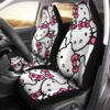 Hello Kitty Face Pattern In Black Background Car Seat Covers