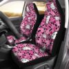 Hello Kitty Face Pattern In Black Background Car Seat Covers
