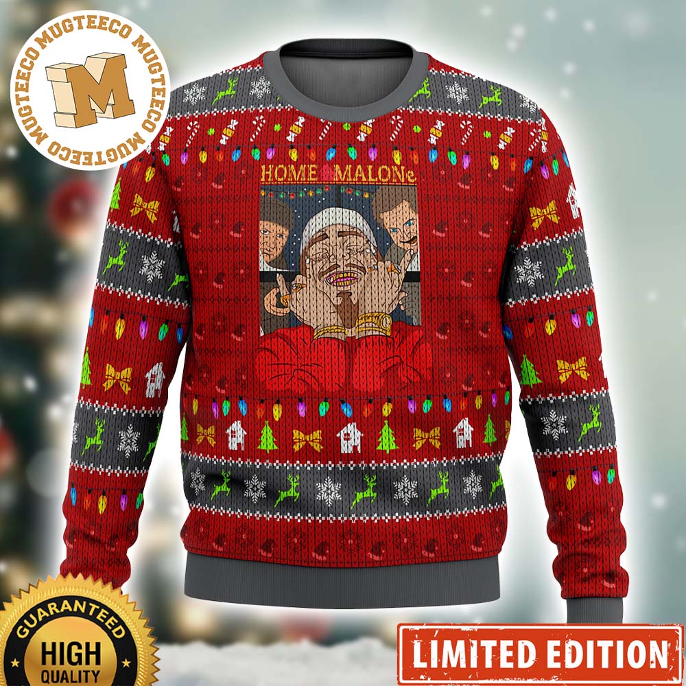 Home Malone Post Malone Meme Ugly Christmas Sweater Home Malone Post Malone Meme Ugly Christmas Sweater