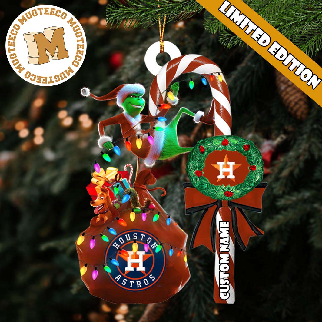 Houston Astros MLB Grinch Candy Cane Personalized Xmas Gifts Christmas Tree Decorations Ornament Houston Astros MLB Grinch Candy Cane Personalized Xmas Gifts Christmas Tree Decorations Ornament