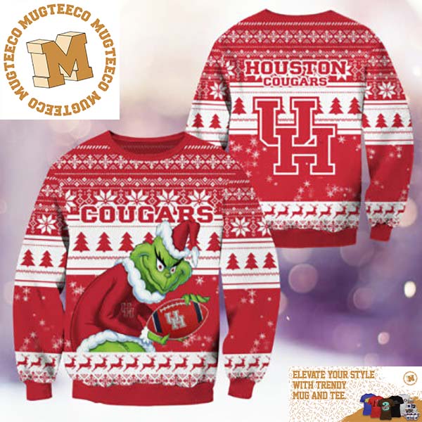Houston Cougars NCAA Grinch Funny Xmas 2023 Gift For Holiday Ugly Christmas Sweater Houston Cougars NCAA Grinch Funny Xmas 2023 Gift For Holiday Ugly Christmas Sweater