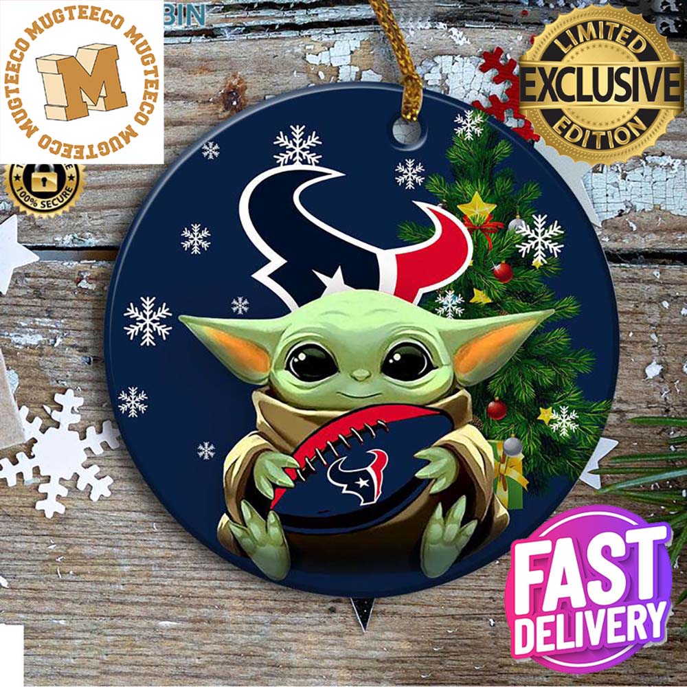 Houston Texans Baby Yoda NFL Personalized Xmas Holiday 2023 Gifts Christmas Decorations Ornament Houston Texans Baby Yoda NFL Personalized Xmas Holiday 2023 Gifts Christmas Decorations Ornament