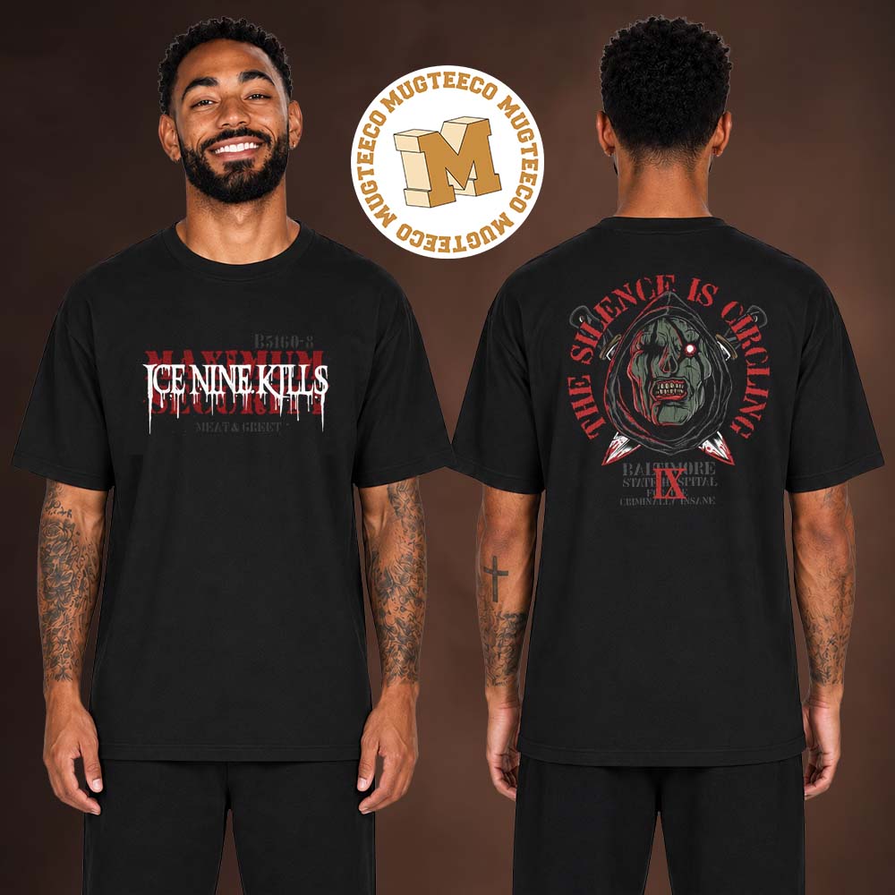 Ice Nine Kills The Summer Of Silence Nightmare On The Ninth Merch Meat And Greet Two Sided Unisex T-Shirt Ice Nine Kills The Summer Of Silence Nightmare On The Ninth Merch Meat And Greet Two Sided Unisex T-Shirt
