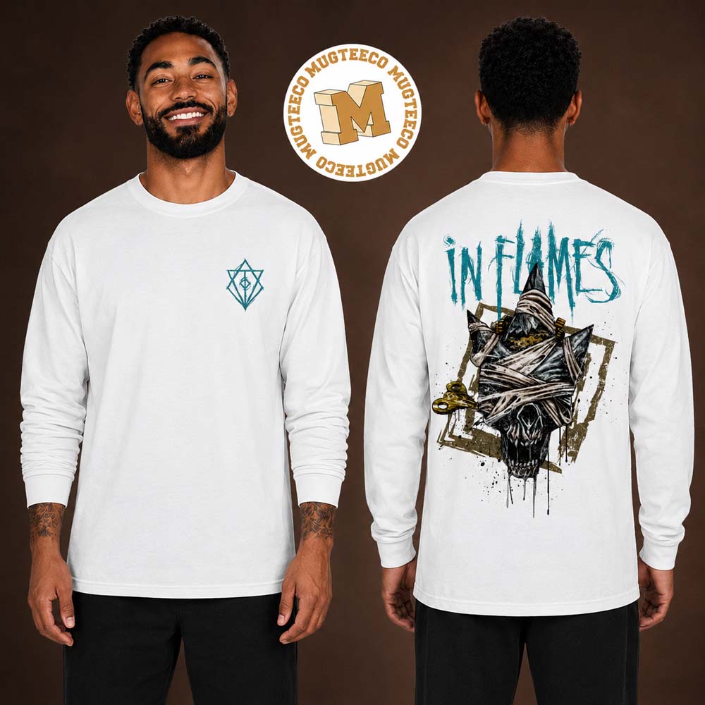 In Flames European Summer Tour 2026 Merch Clockwork Skull Long Slevee Shirt In Flames European Summer Tour 2026 Merch Clockwork Skull Long Slevee Shirt