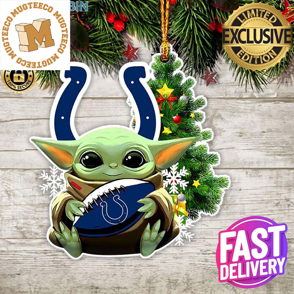 Indianapolis Colts Baby Yoda NFL Christmas Tree Decorations Ornament Indianapolis Colts Baby Yoda NFL Christmas Tree Decorations Ornament