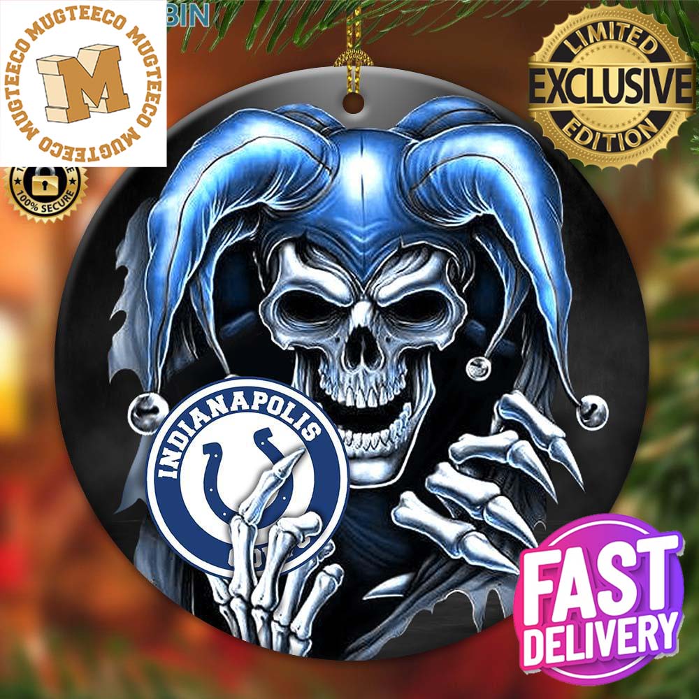 Indianapolis Colts NFL Skull Joker Personalized 2023 Holiday Xmas Gifts Christmas Tree Decorations Ornament Indianapolis Colts NFL Skull Joker Personalized 2023 Holiday Xmas Gifts Christmas Tree Decorations Ornament