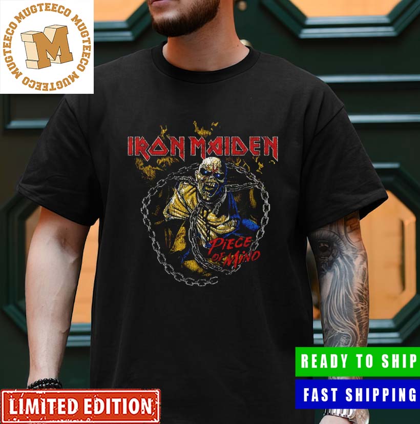 Iron Maiden Celebrate 40th Anniversary Piece Of Mind Chain Ring Unisex T-Shirt Iron Maiden Celebrate 40th Anniversary Piece Of Mind Chain Ring Unisex T-Shirt