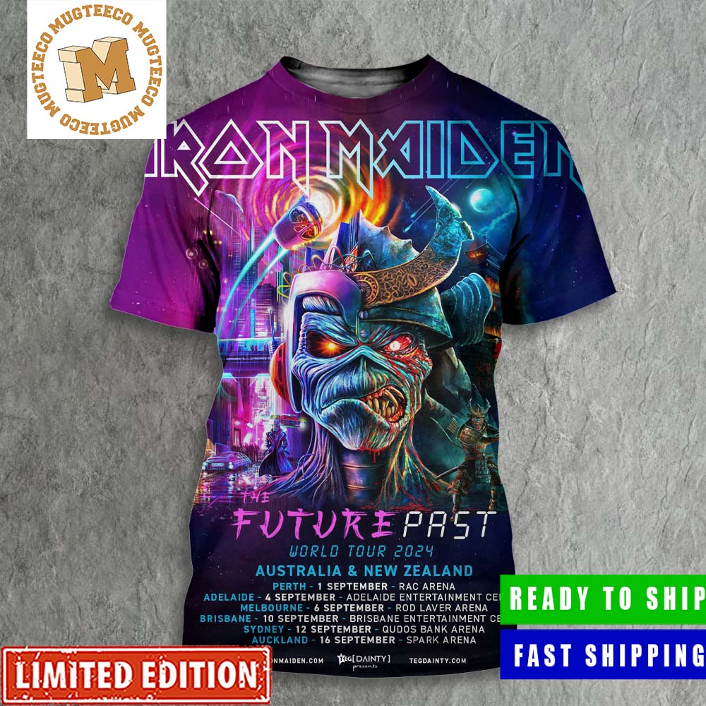 Iron Maiden Future Past World Tour 2024 Australia And New Zealand 3D Shirt Iron Maiden Future Past World Tour 2024 Australia And New Zealand 3D Shirt