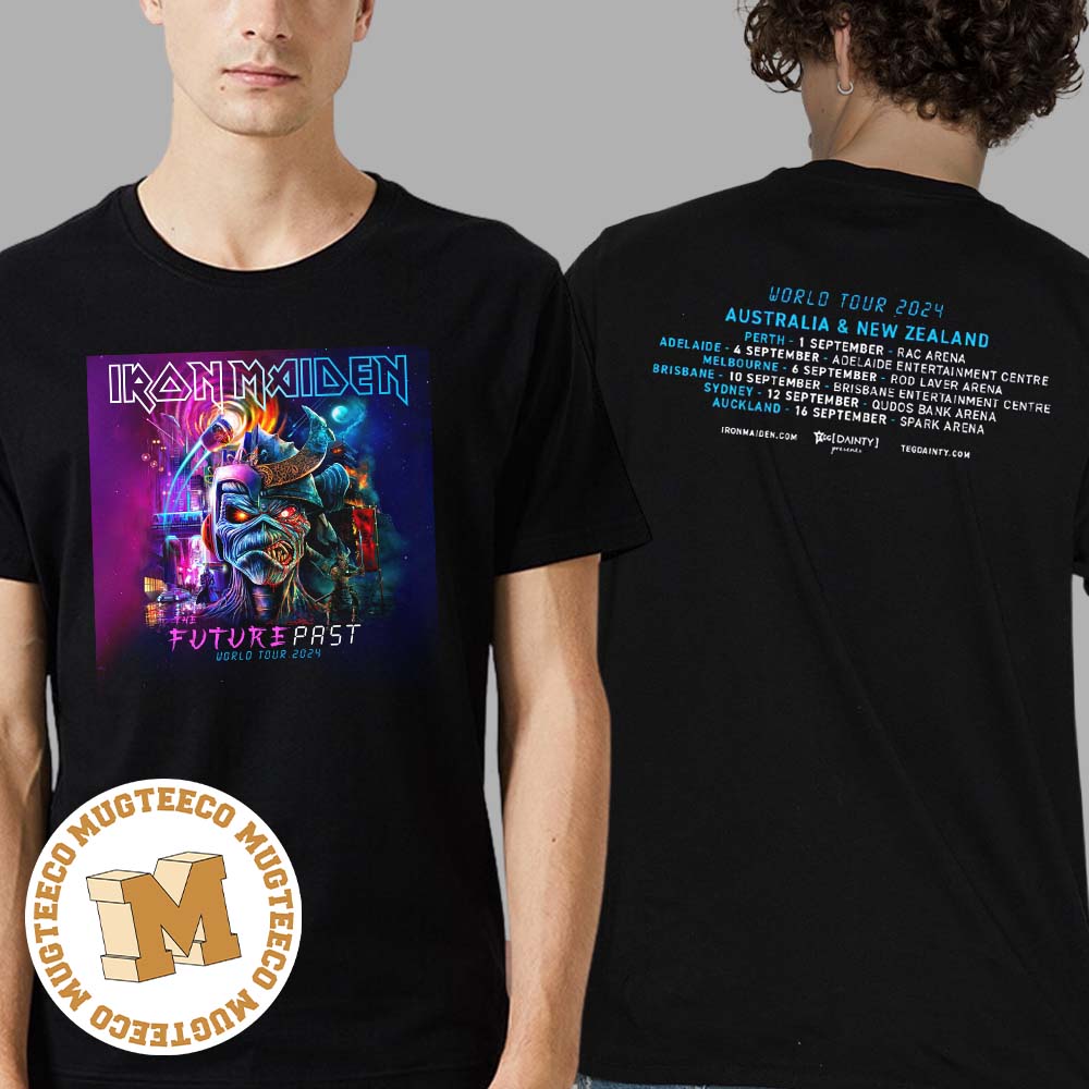 Iron Maiden Future Past World Tour 2024 Australia And New Zealand Two Sides Print Unisex T-Shirt Iron Maiden Future Past World Tour 2024 Australia And New Zealand Two Sides Print Unisex T-Shirt
